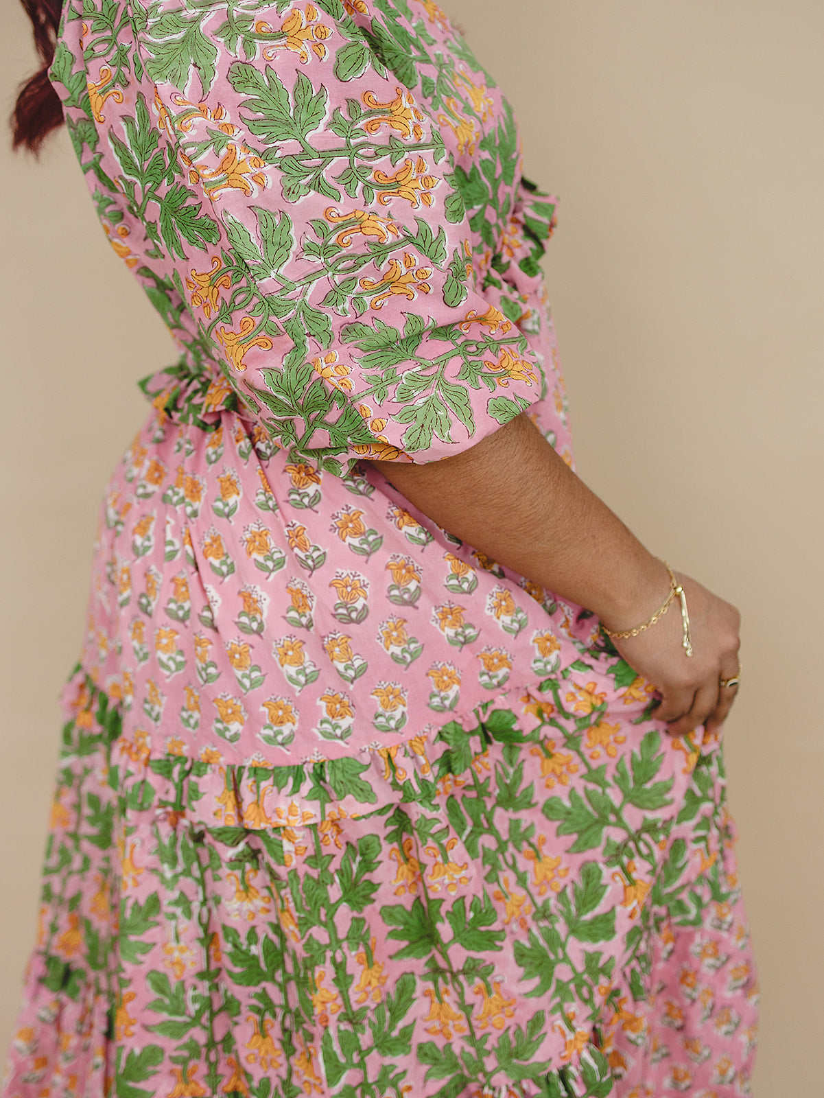 Mynah Signature dress-'BUBBLEGUM FOREST'-ankle length-one size