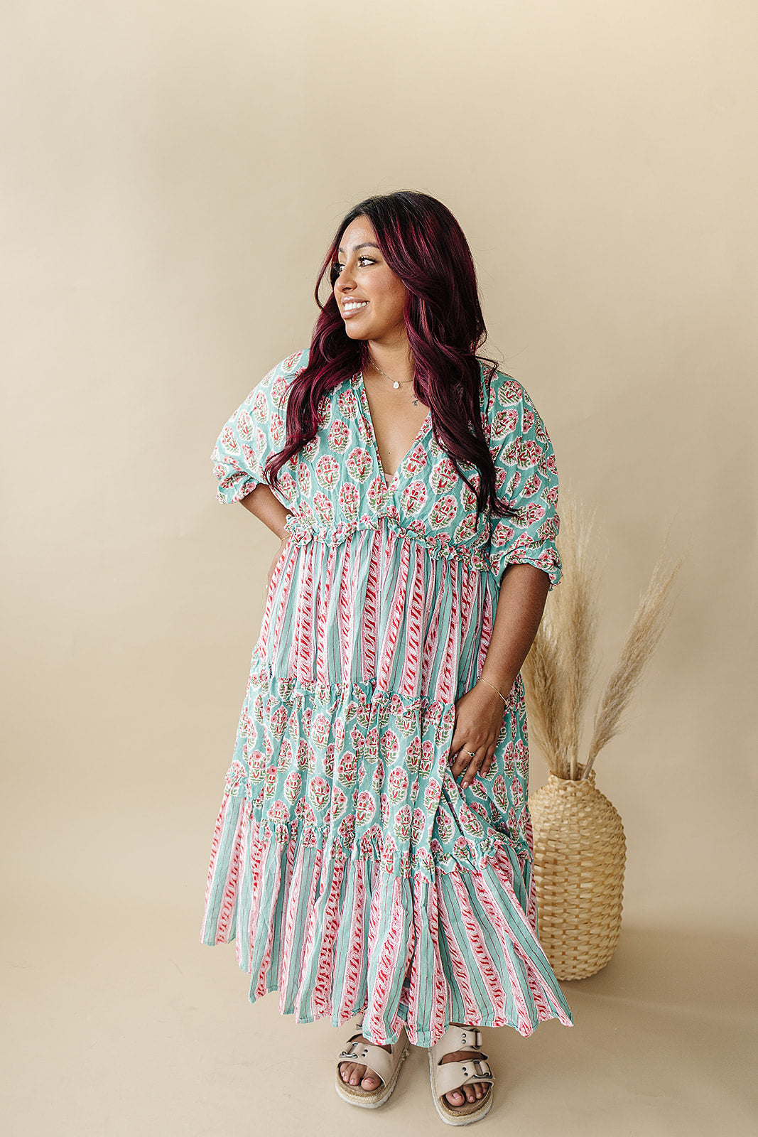 turquoise bohemian dress Turquoise Plunging Sleeveless Maxi Dress