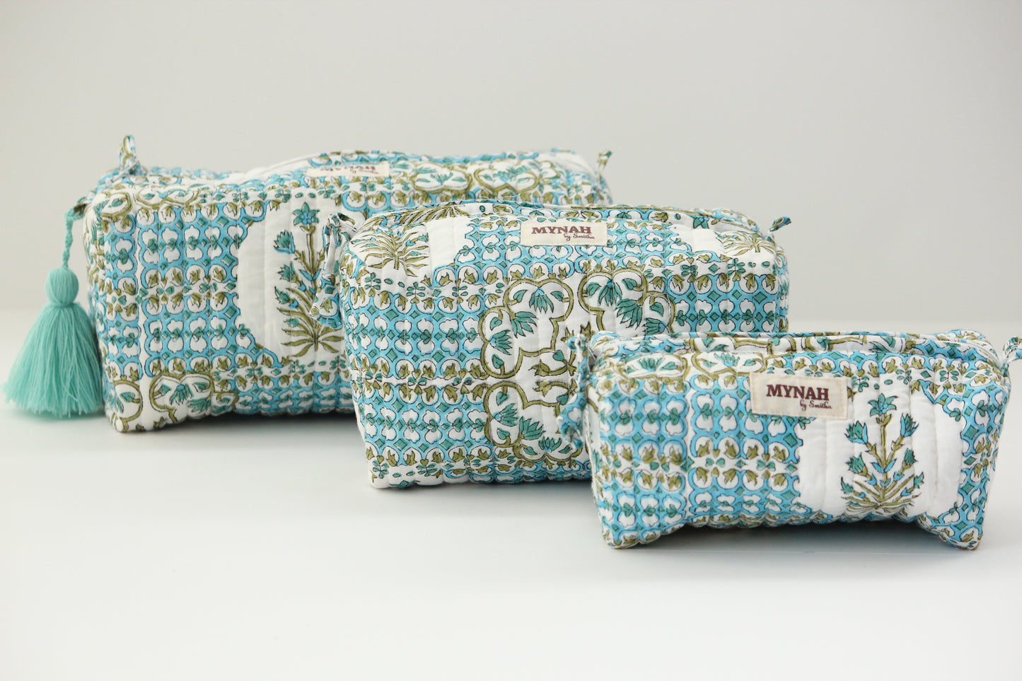 'MOROCCAN TILE' printed travel/makeup zipper pouch-LARGE only