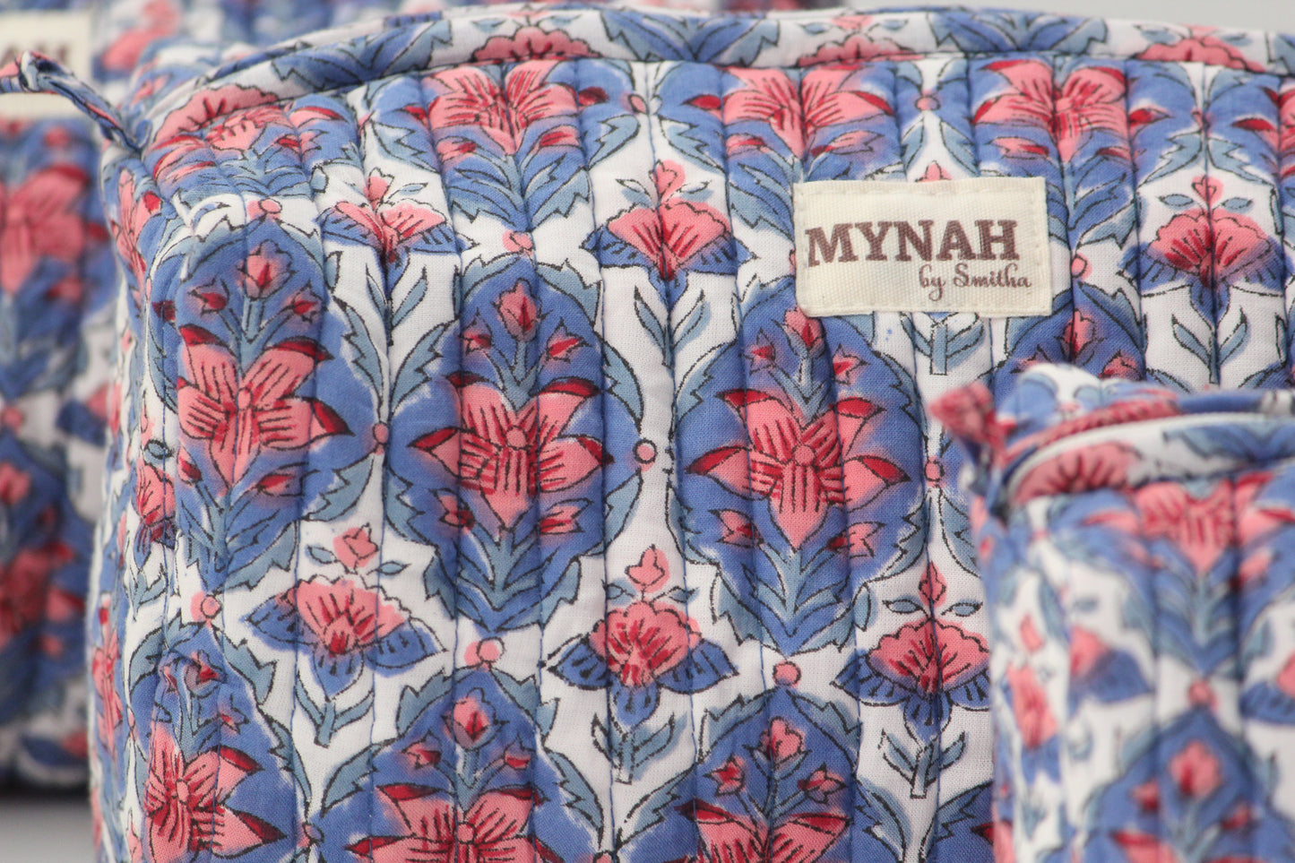'NAUTICAL NANTUCKET' printed travel/makeup zipper pouch-LARGE only