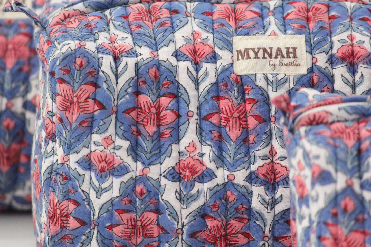 'NAUTICAL NANTUCKET' printed travel/makeup zipper pouch-LARGE only