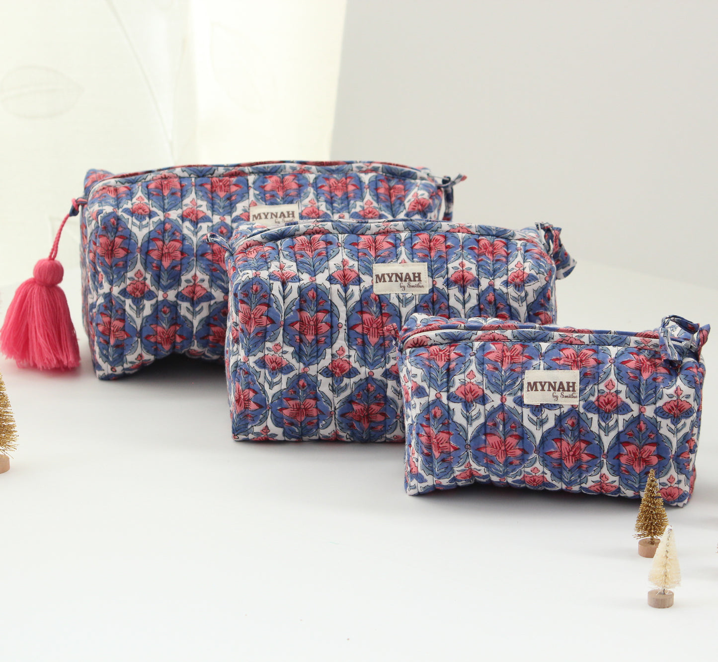 'NAUTICAL NANTUCKET' printed travel/makeup zipper pouch-LARGE only