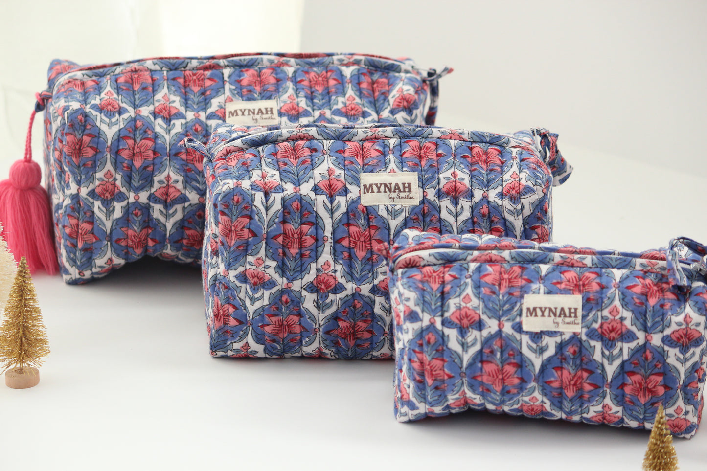 'NAUTICAL NANTUCKET' printed travel/makeup zipper pouch-LARGE only