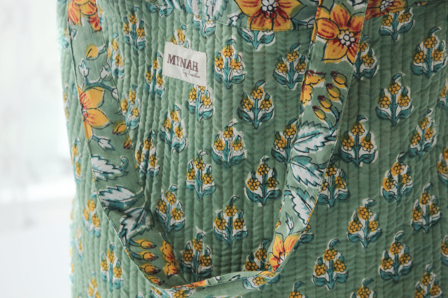 Sunflower garden floral print tote bag-Small