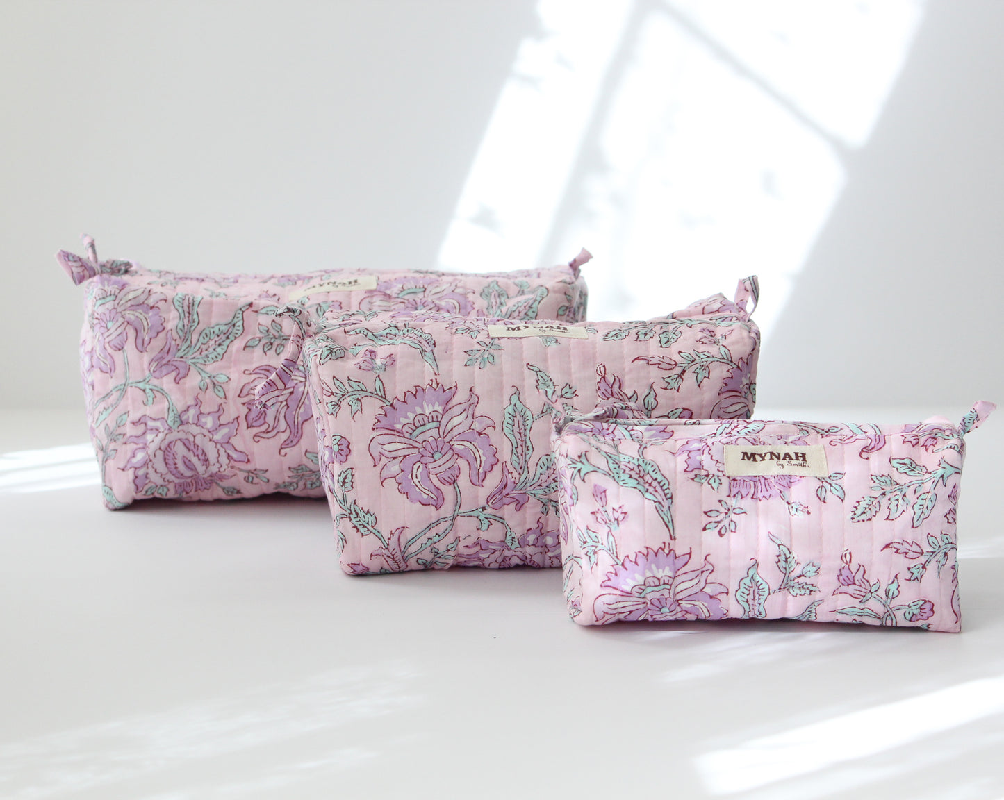 'LAVENDER VINES'  printed travel/makeup zipper pouch-LARGE only