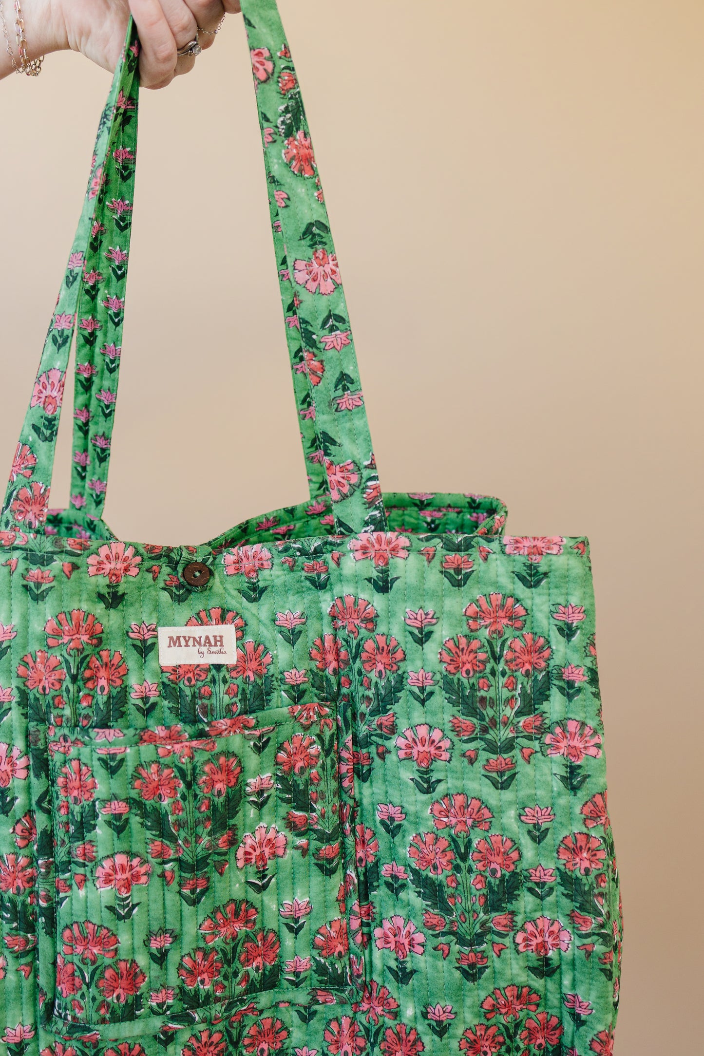 'CACTUS ROSE’ floral print reversible tote bag-Large beach tote (Copy)
