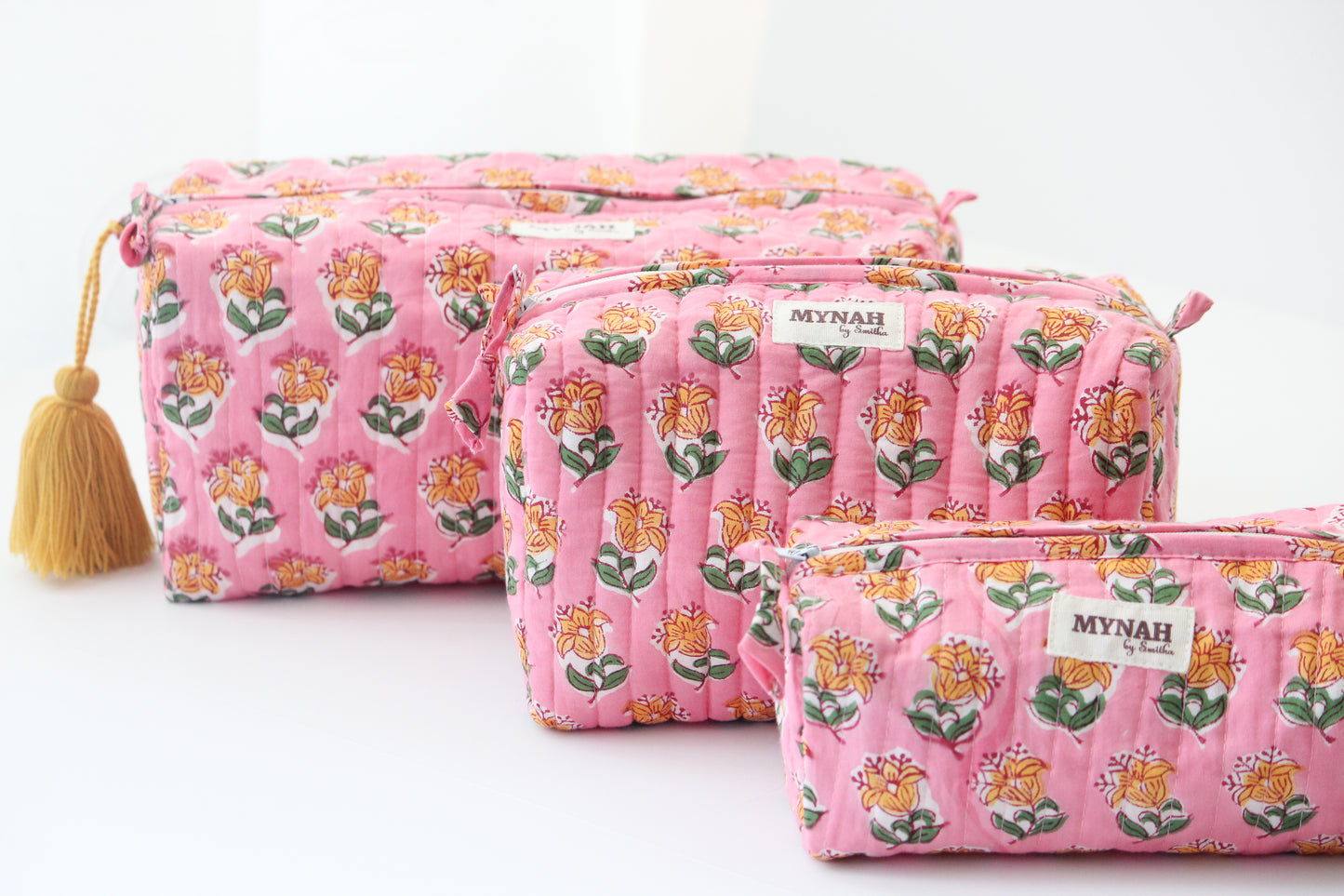 'BUBBLEGUM MOTIF'  printed travel/makeup zipper pouch-LARGE only