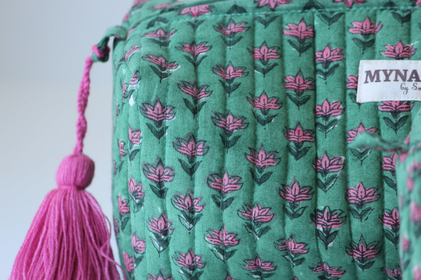 'CACTUS BUDS' printed travel/makeup zipper pouch-set of 3