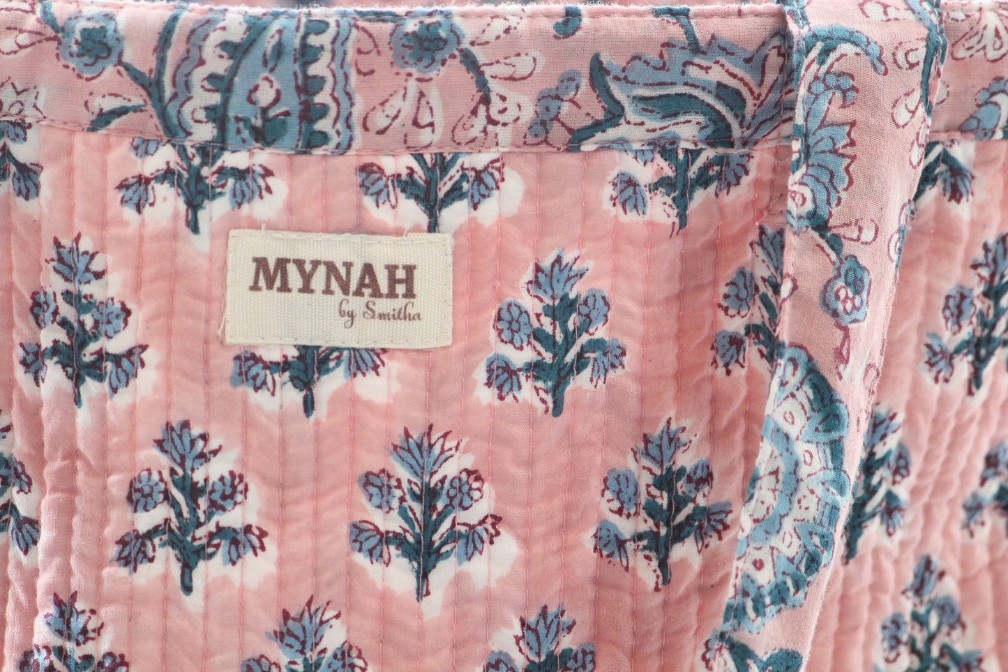 Dusty rose vines garden floral print tote bag-Small