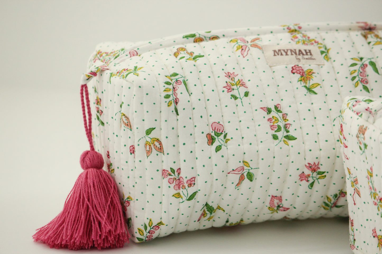 'SPRINKLED JOY' printed travel/makeup zipper pouch-set of 3