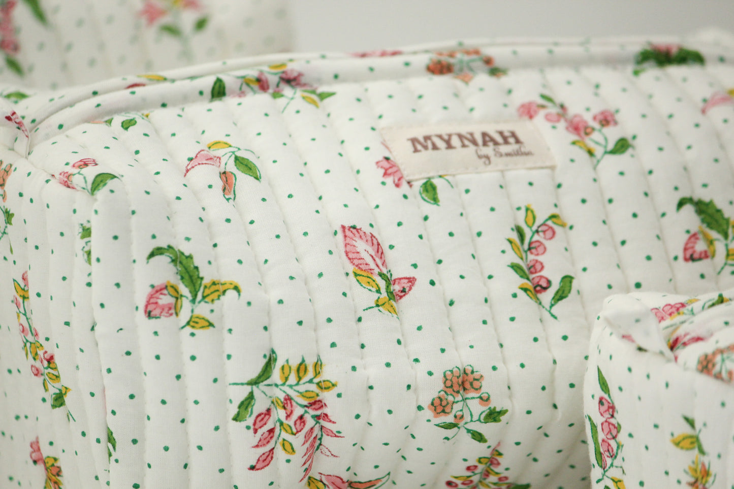 'SPRINKLED JOY' printed travel/makeup zipper pouch-set of 3