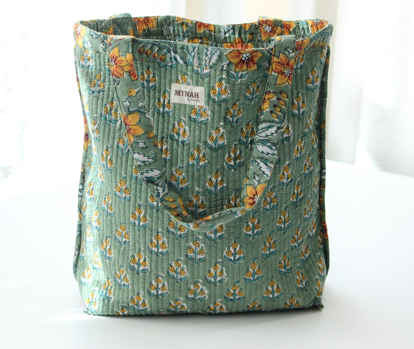 Sunflower garden floral print tote bag-Small