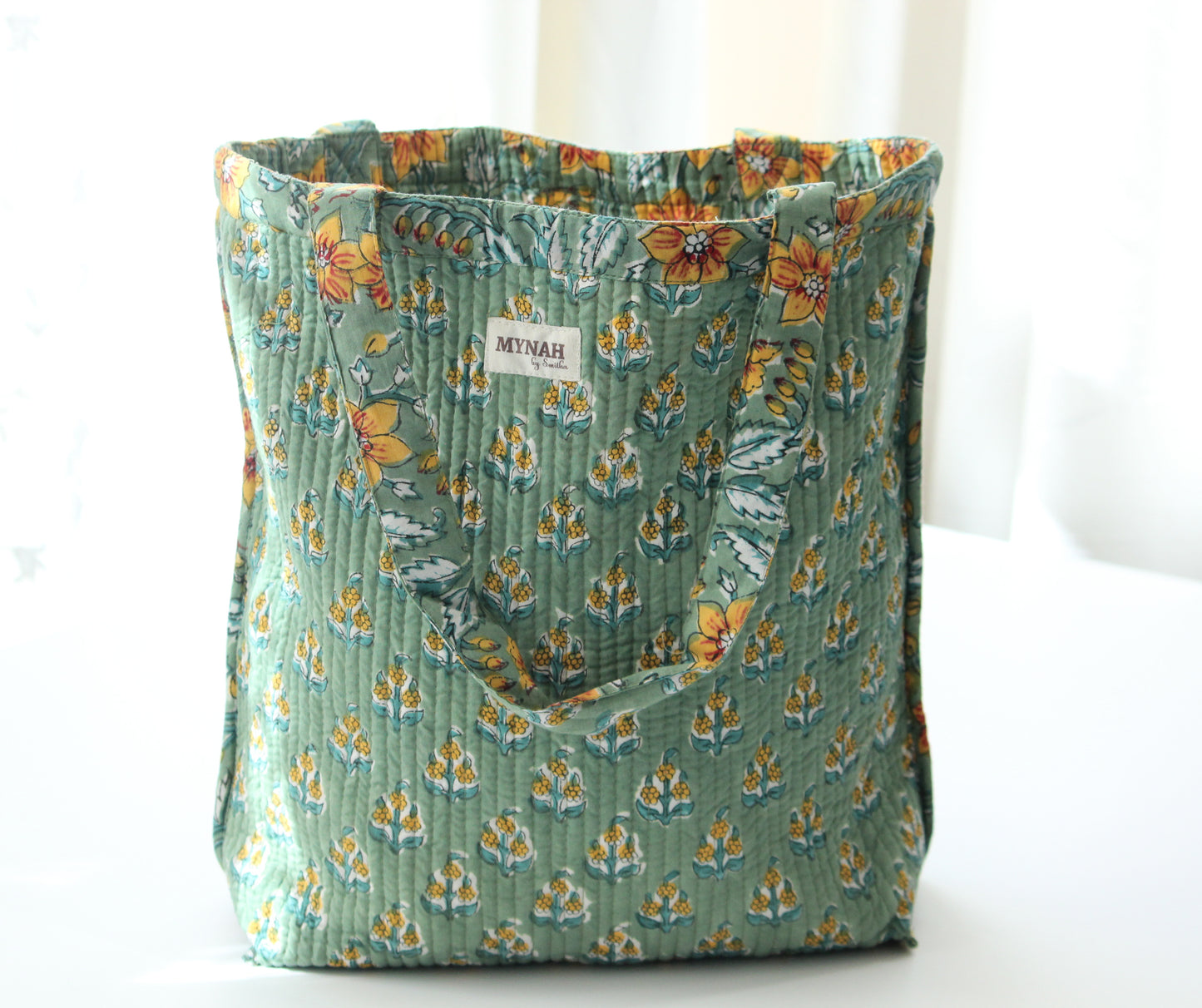 Sunflower garden floral print tote bag-Small