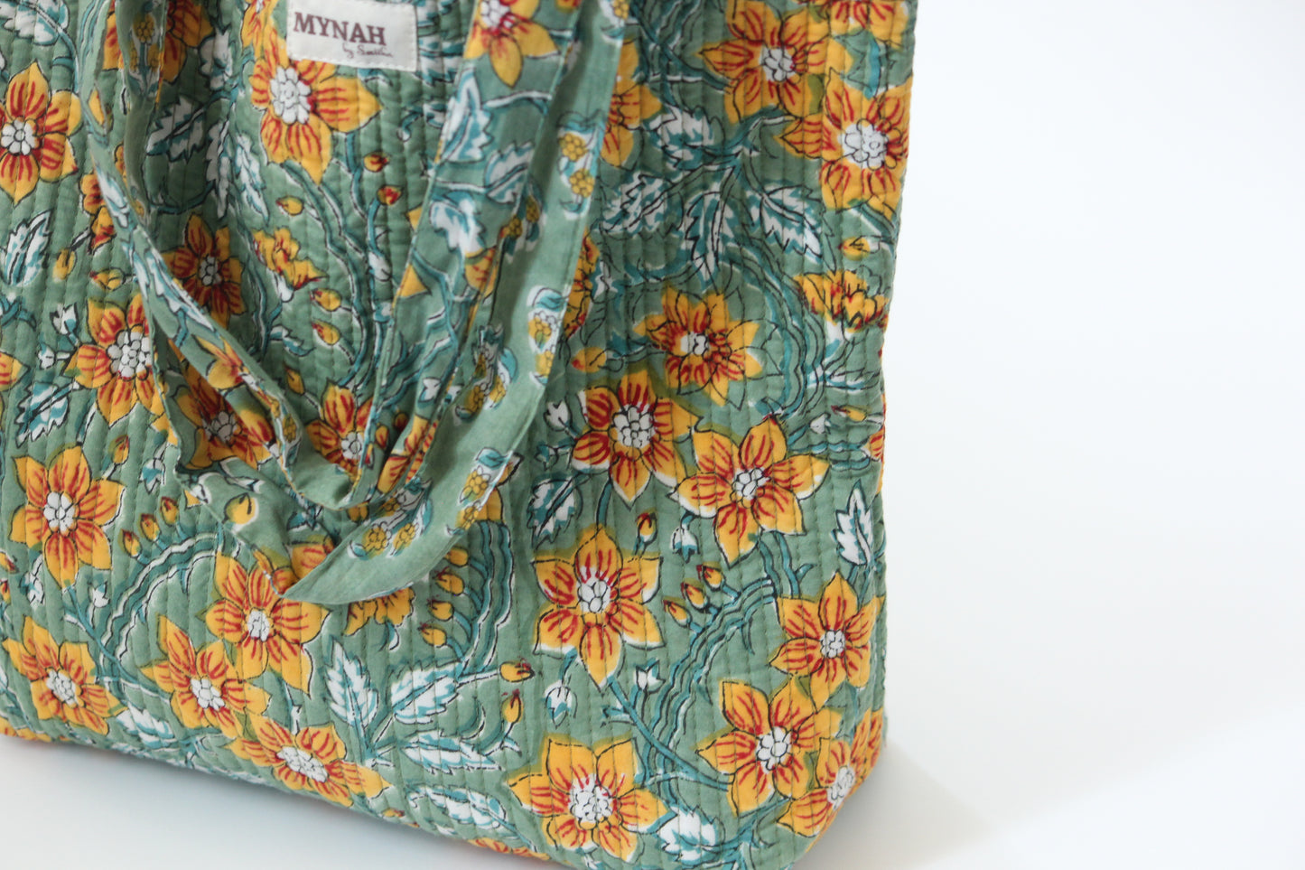 Sunflower garden floral print tote bag-Small