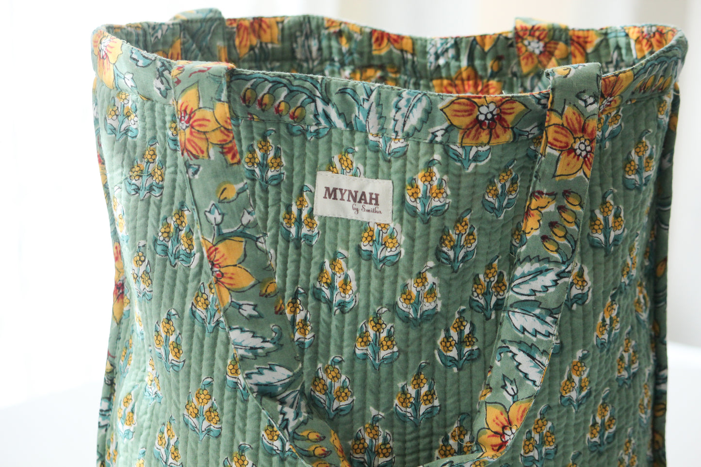 Sunflower garden floral print tote bag-Small