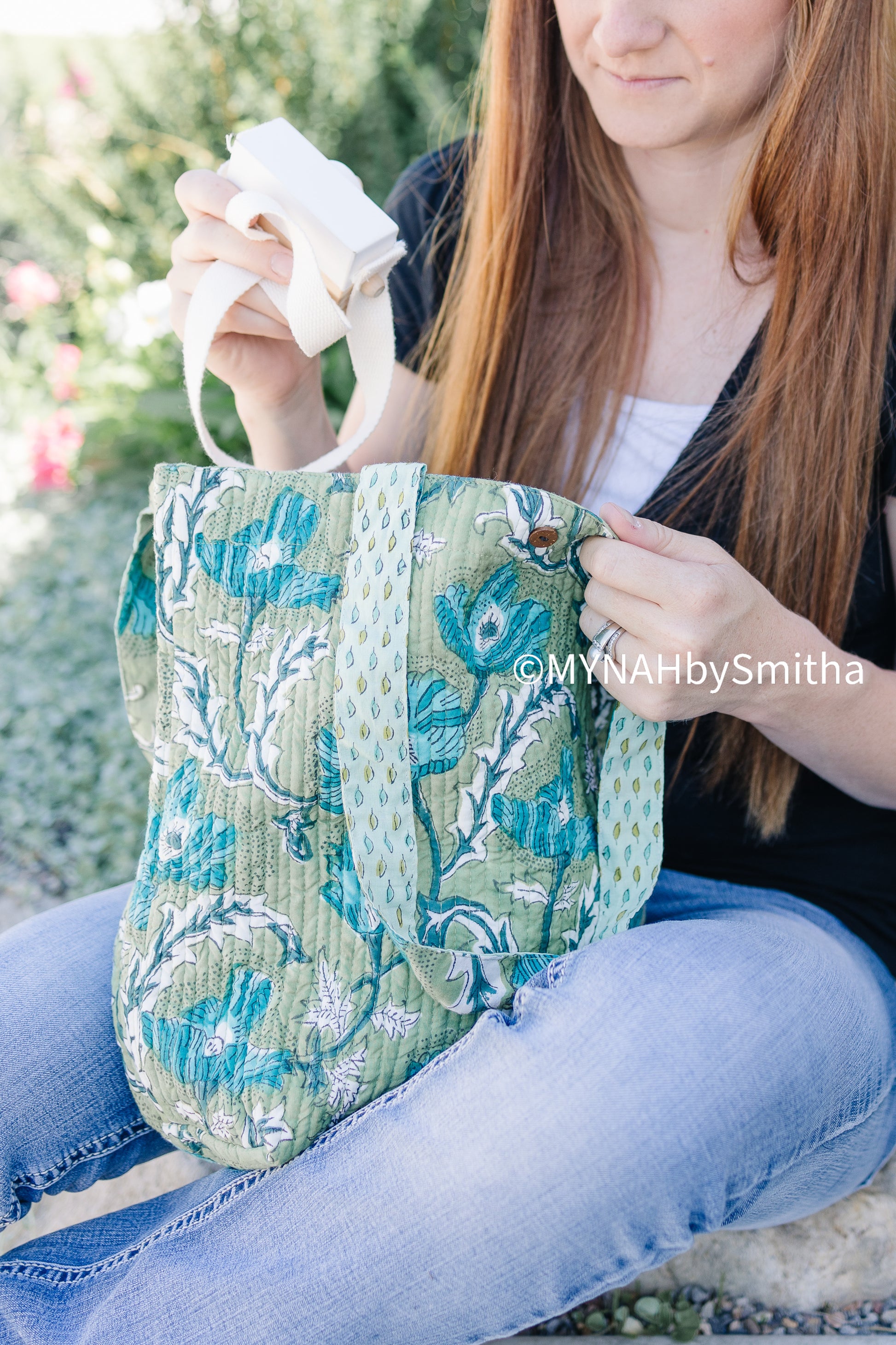 Wide Floral Tote