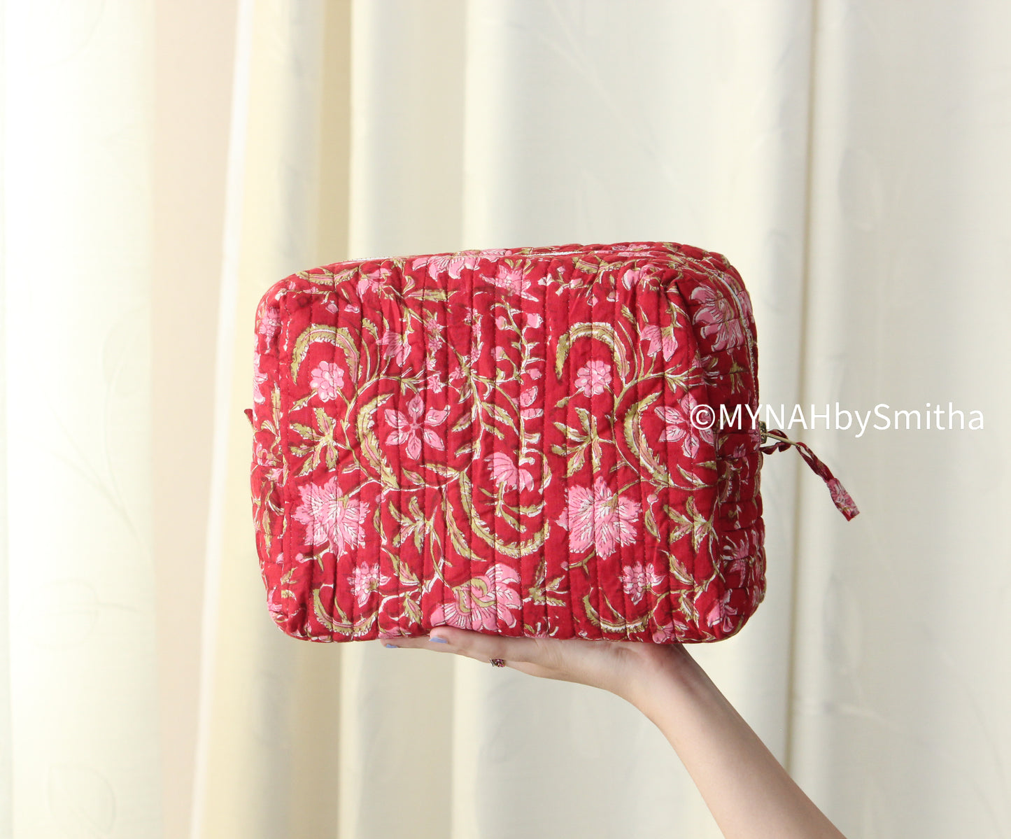 'Scarlet' printed toiletry/makeup zipper pouch