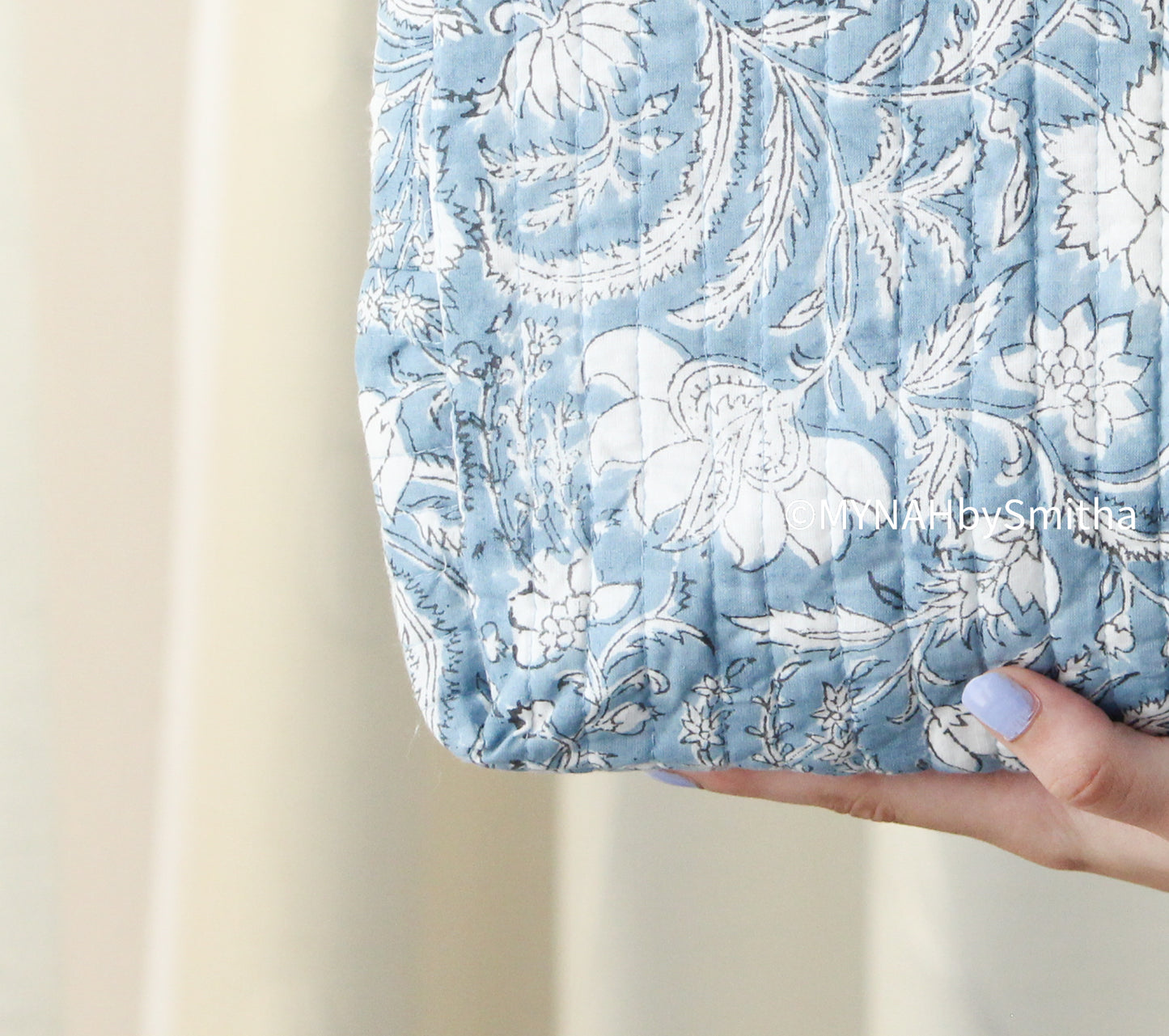 'Night Lily' printed toiletry/makeup zipper pouch