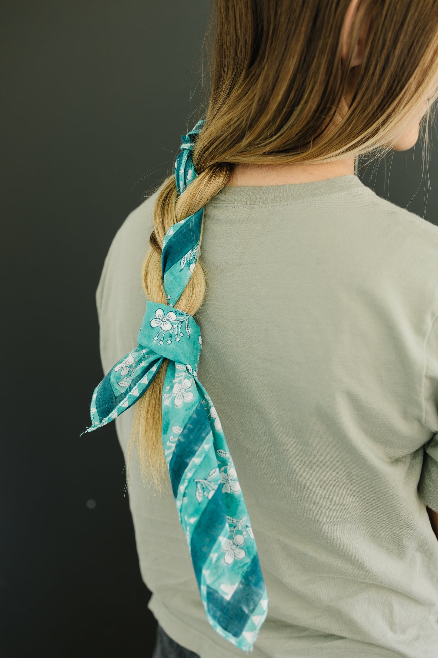 ZUHI green hand block print bandana